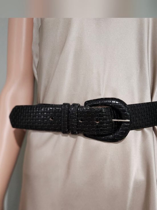 Ports International Italian Leather Belt – Black Embossed Statement Belt.Medium main image 9